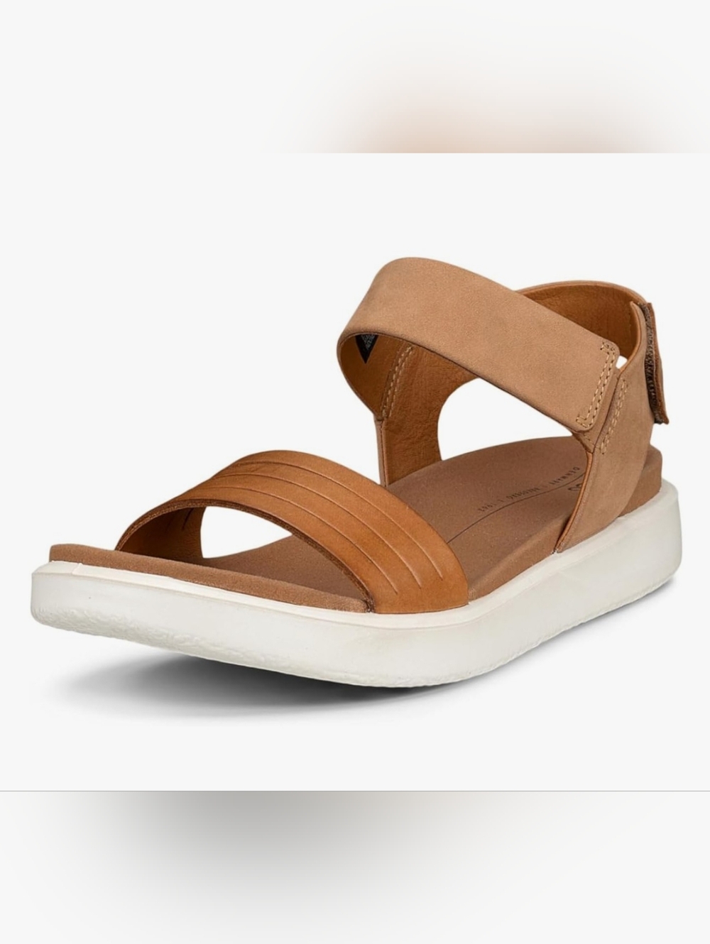 Ecco Leather Womens Tan Strappy Comfort Sandal Us8-8.5